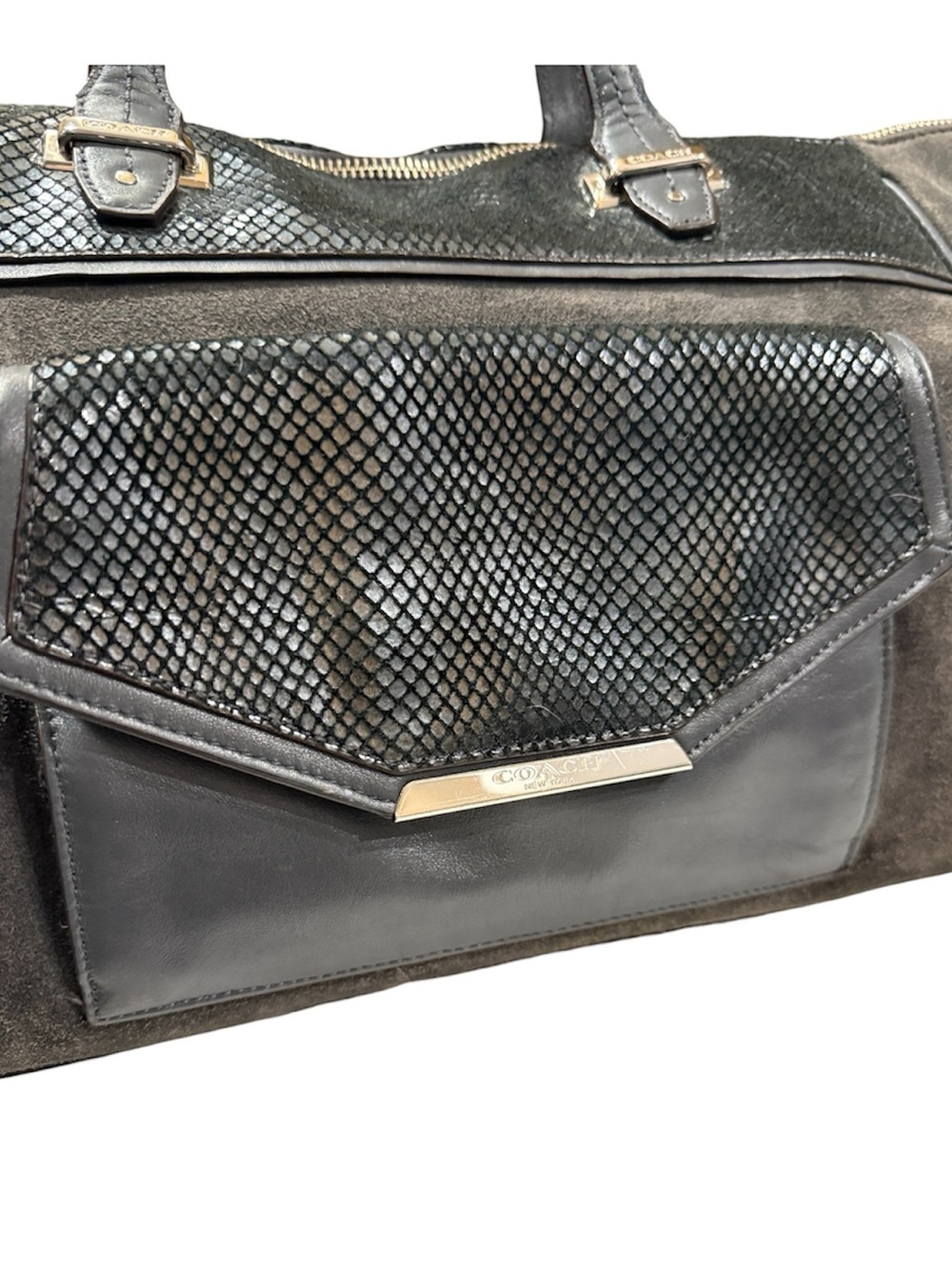 Coach Taylor Suede, Leather and Snake Skin Embossed Purse w/ Purse pillow (2014) - Picture 5 of 9